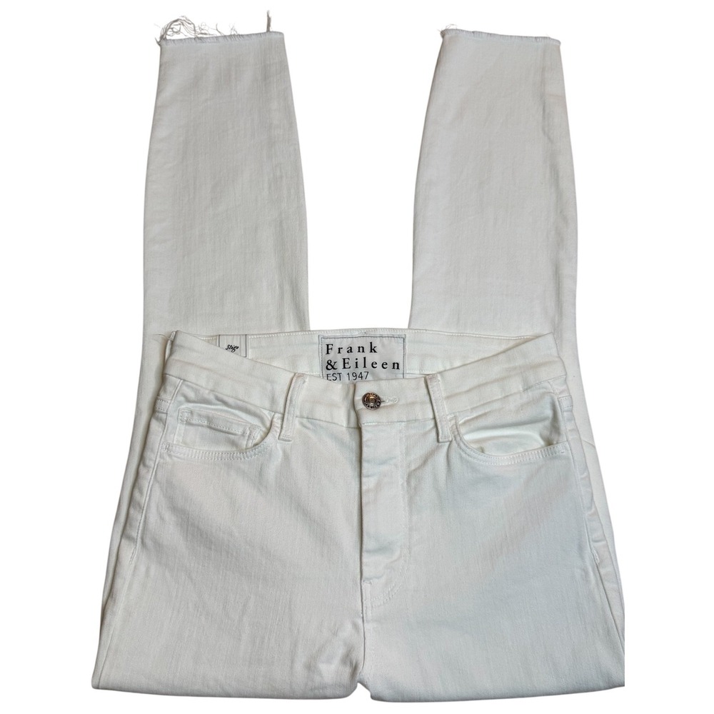 Frank & Eileen Skinny Ankle Jeans 27 Raw Hem Designer Luxury Denim Minimalist